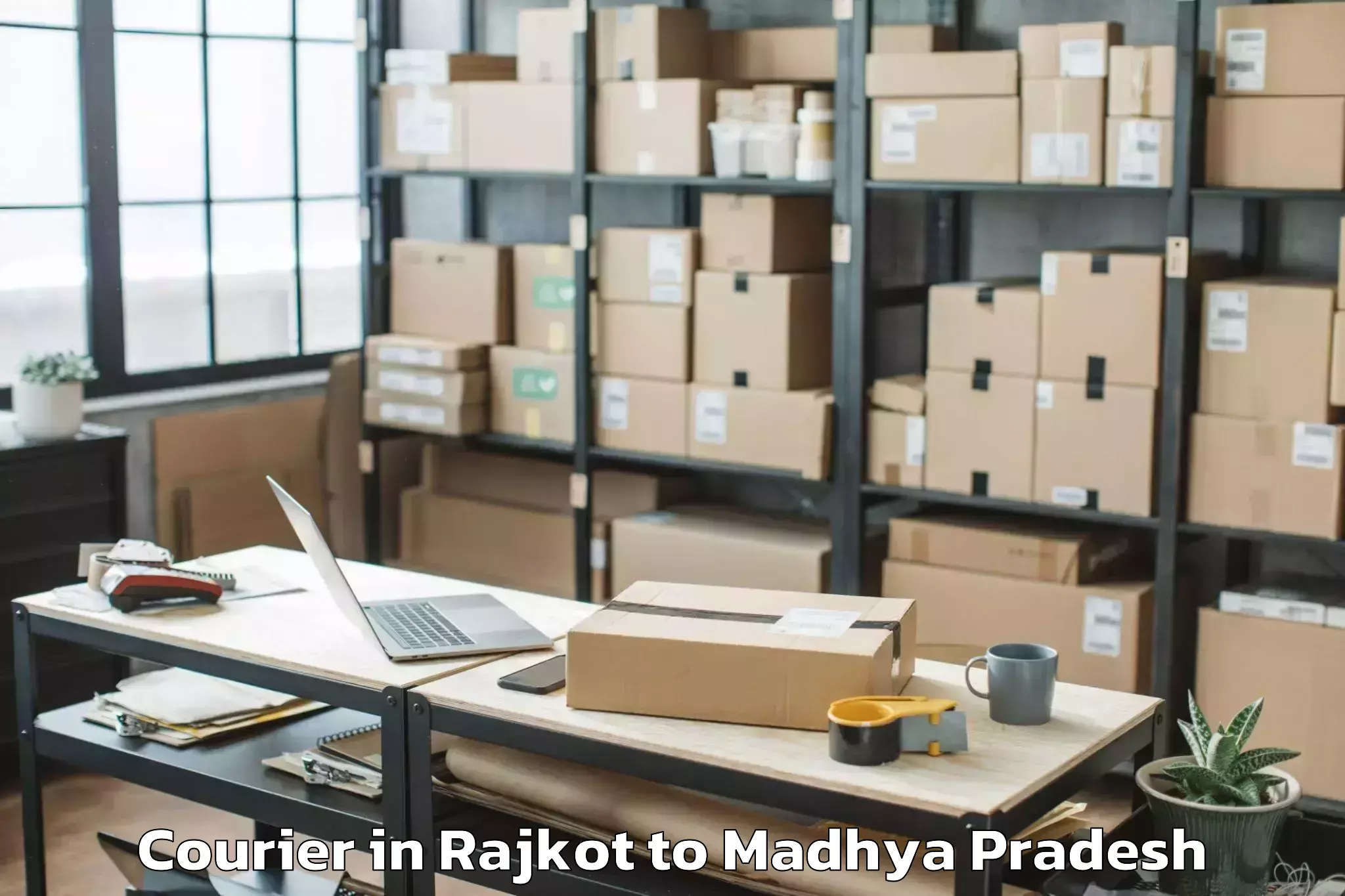 Easy Rajkot to Saugor Courier Booking